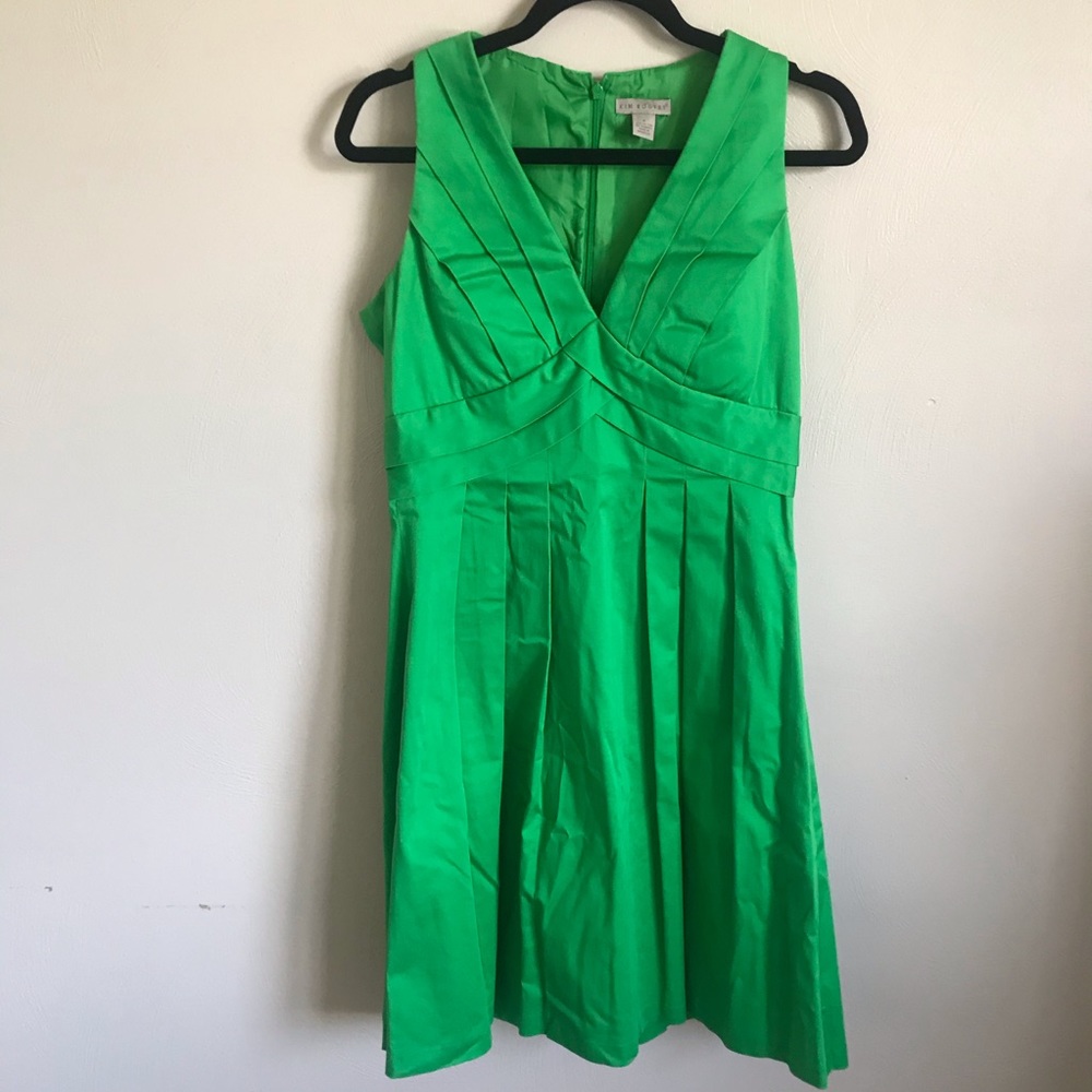 Pleated Green Dress